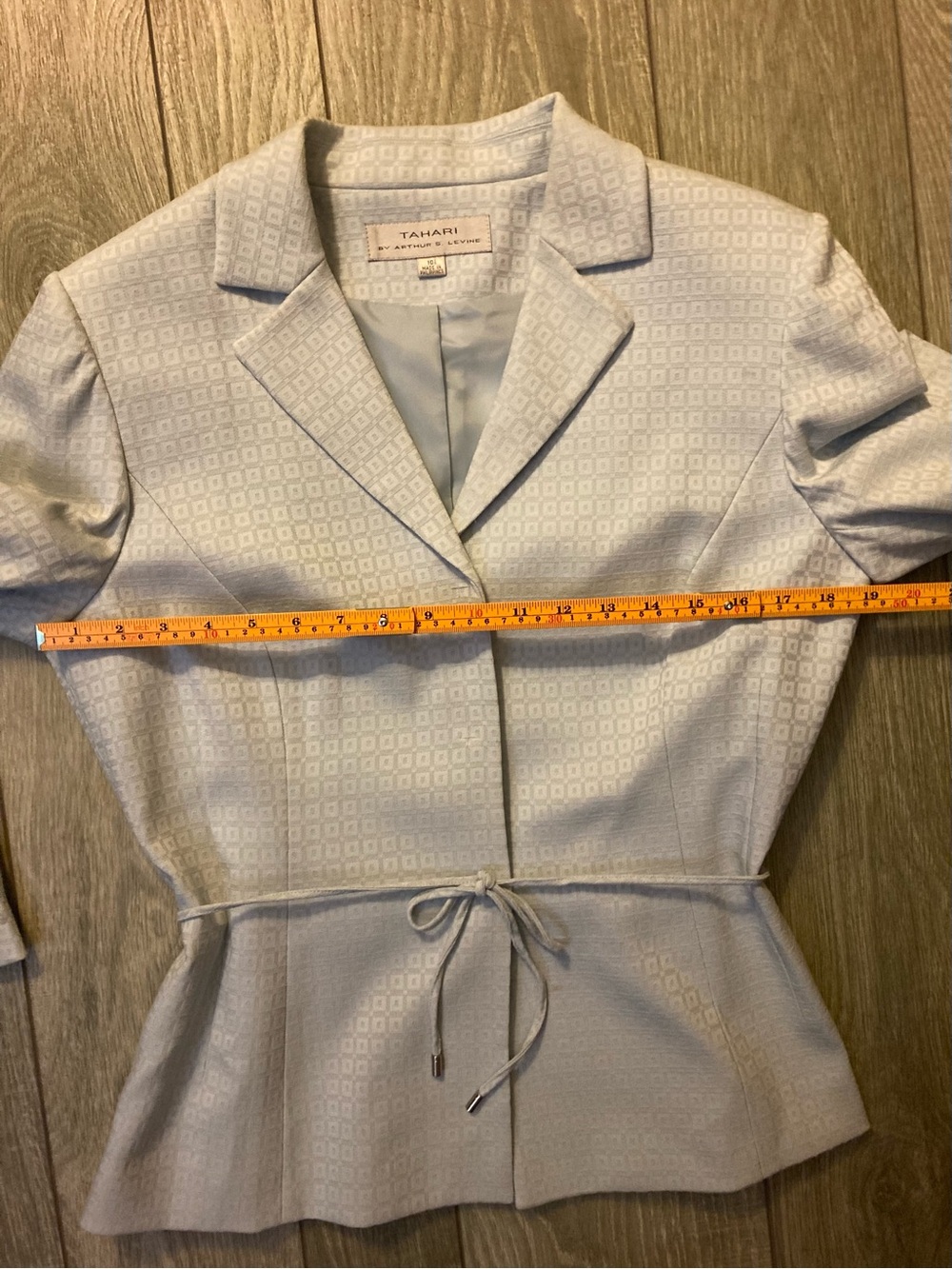Tahari Pale Blue Tailored Skirt Suit - Picture 11 of 14